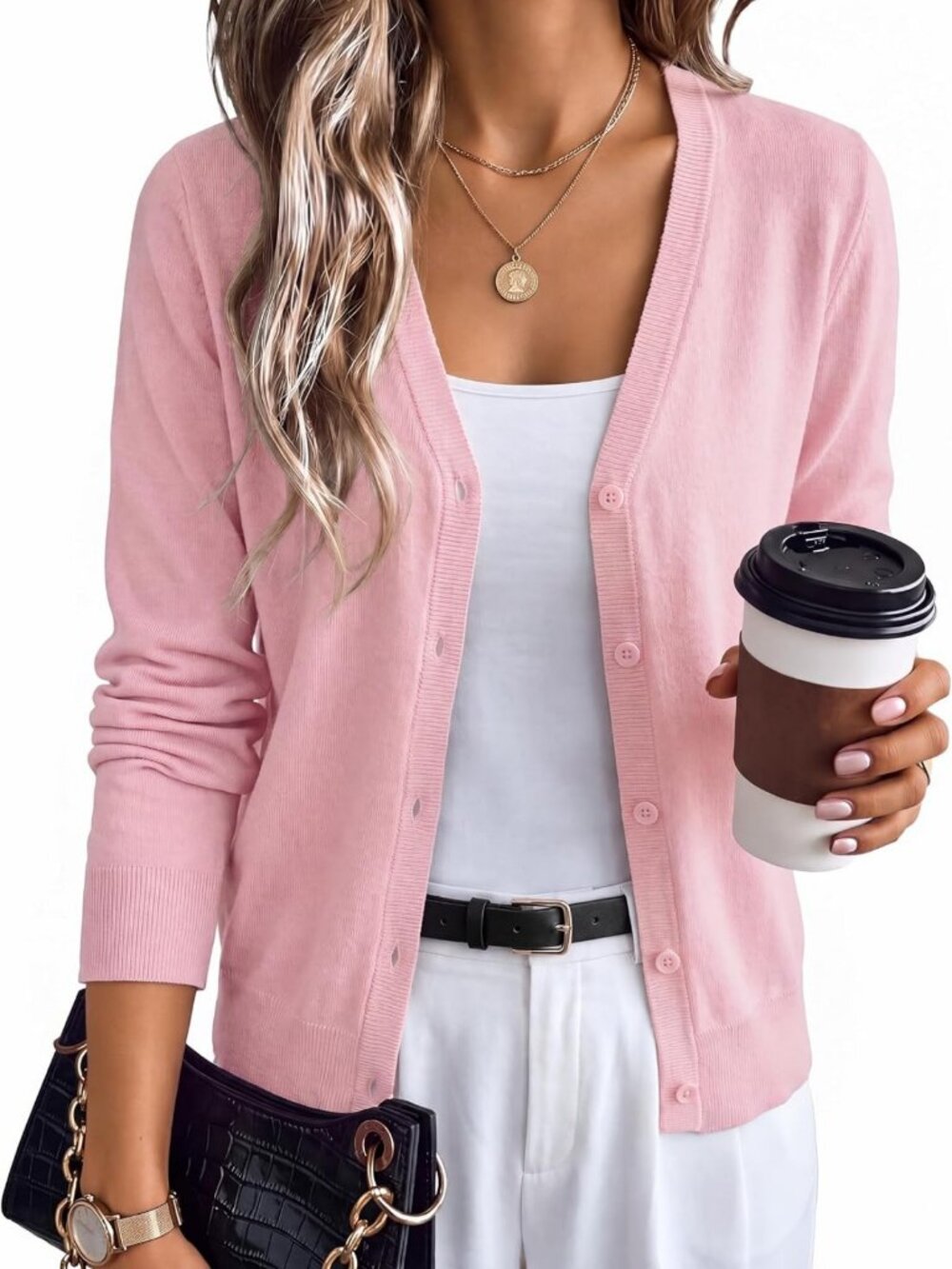 Cozy Women's Wool Blend Cardigan Sweater - Business Casual Fall Essential Top